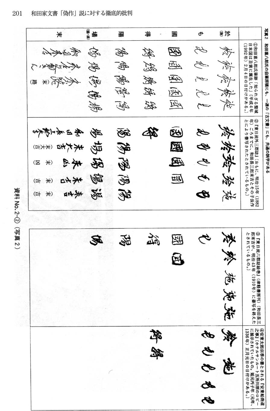 和田家文書「偽作」説に対する徹底的批判　「も」の筆跡