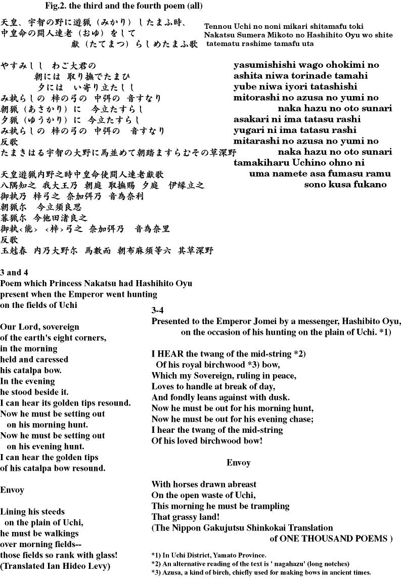 万葉集 第三歌と第四歌