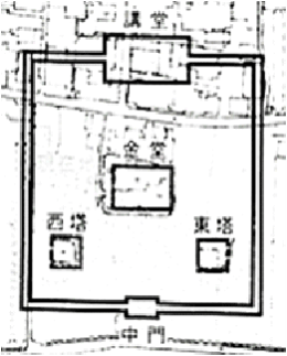 図１　本薬師寺伽藍配置