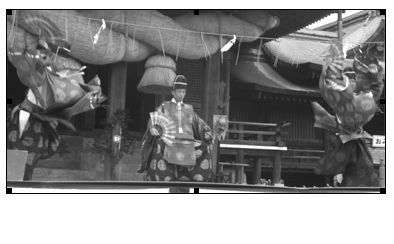 宮地嶽神社で演じられた筑紫舞「翁」－三人立－（2010年御遷座80年記念大祭）